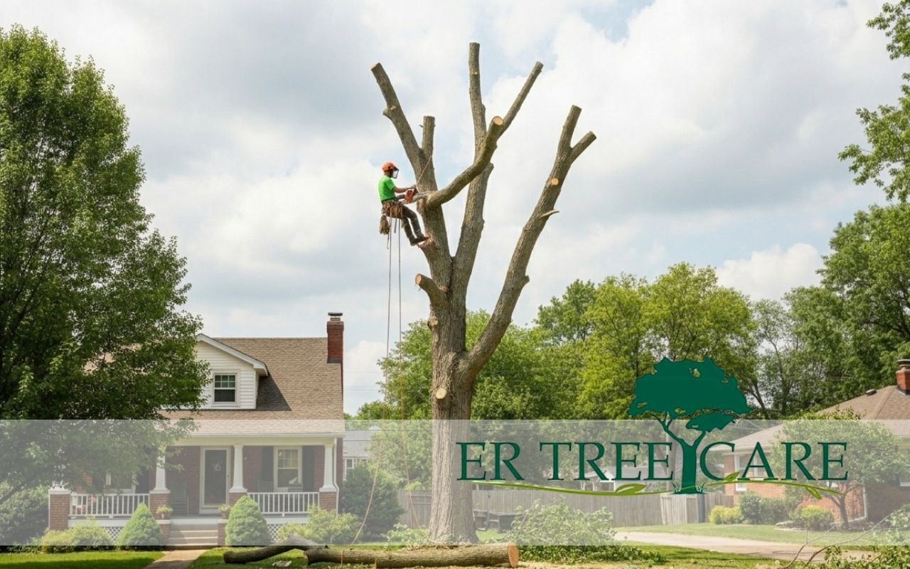 Safe dead tree removal in Louisville KY near a home