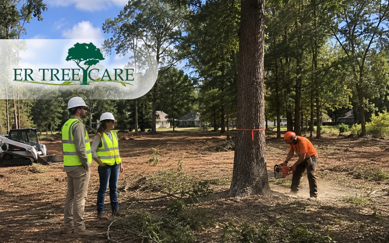 Tree removal for construction site assessment before building begins